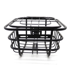 Cos bicicleta metalic montare in partea frontala capac 30-23-25 cm Negru