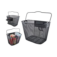 Cos bicicleta universal montare fata maner 33x25x23 cm metal negru