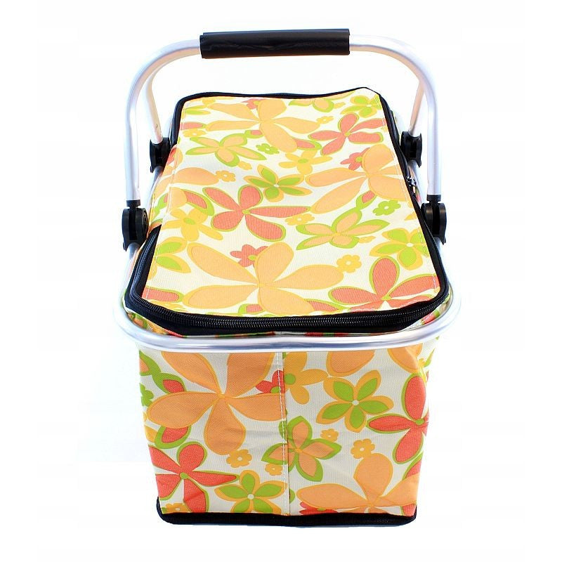 Cos de picnic pliabil izolat termic cadru aluminiu maner cauciucat 41-23-27 cm