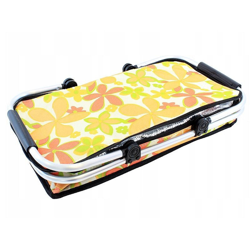 Cos de picnic pliabil izolat termic cadru aluminiu maner cauciucat 41-23-27 cm