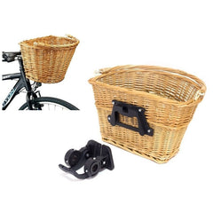 Cos rachita pentru bicicleta detasabil cu sistem clip on montare pe ghidon maro natur