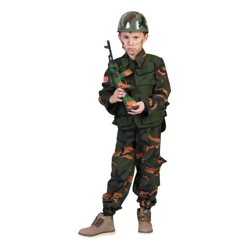 Costum baieti Soldat Forte Speciale camasa cu vesta camuflaj marime 116