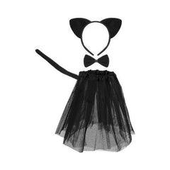 Costum Pisica fetite cu fusta papion urechi coada negru