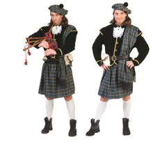 Costum Scotian Kilt Carnaval adulti 5 piese Gentuta inclusa marime 48-50