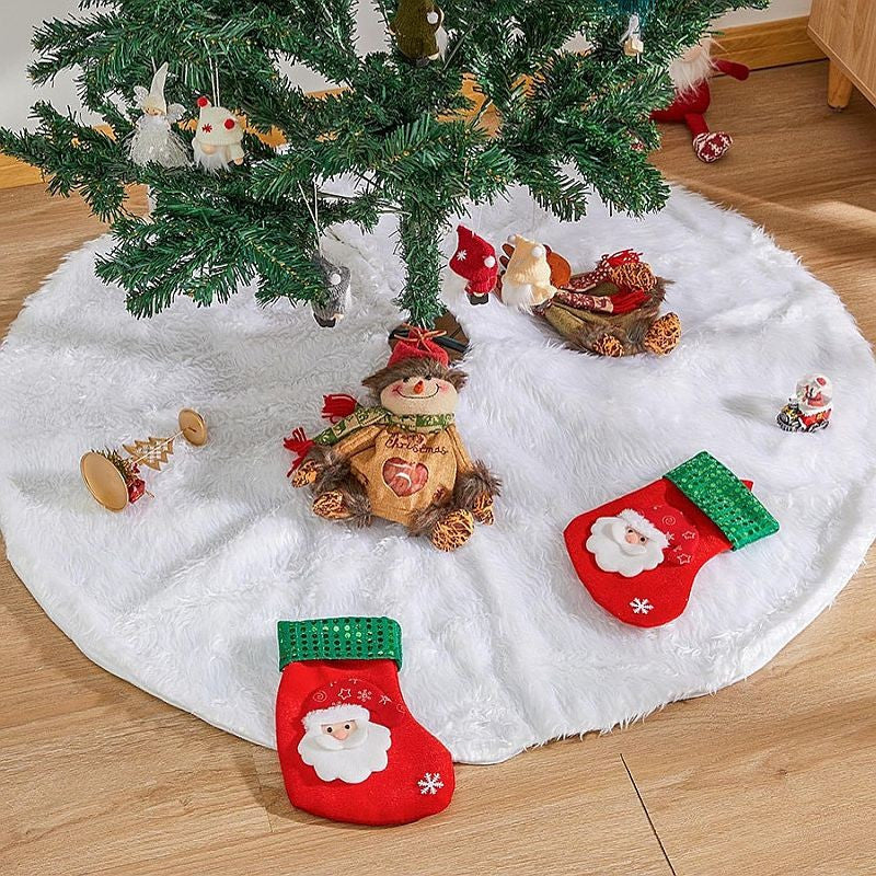 Covor pentru brad diametru 120 cm decor craciun blanita alba