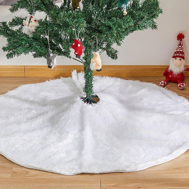 Covor pentru brad diametru 120 cm decor craciun blanita alba