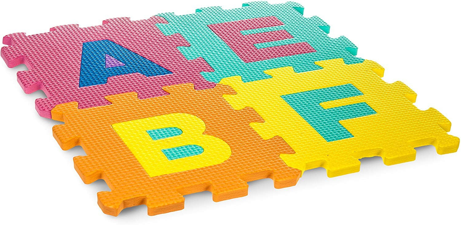 Covor tip puzzle 36 piese suprafata 3.2 mp litere cifre burete