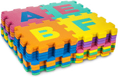 Covor tip puzzle 36 piese suprafata 3.2 mp litere cifre burete