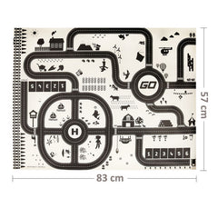 Covoras pentru copii imprimeu Pista Auto 2 Fete Impermeabil  83x57 cm