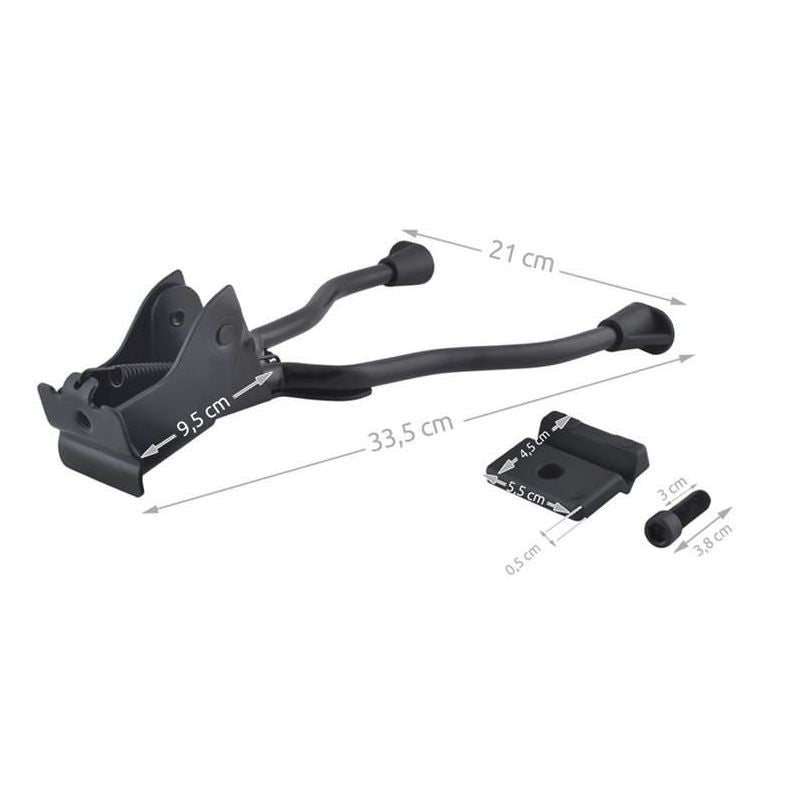 Cric dublu bicicleta metal 33.5x21 cm picioare anti-alunecare negru