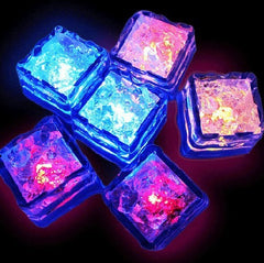 Cuburi de gheata luminoase cu led rgb 2.7-2.7 cm set 12 piese