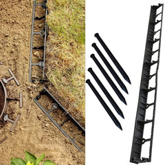 Cuie plastic pentru fixare separator gazon lungime 20 cm negri