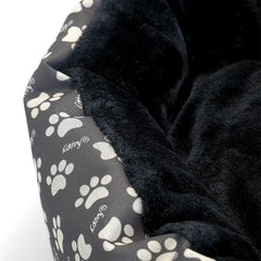 Culcus moale cu perna pentru caine pisica culoare negru 50 cm
