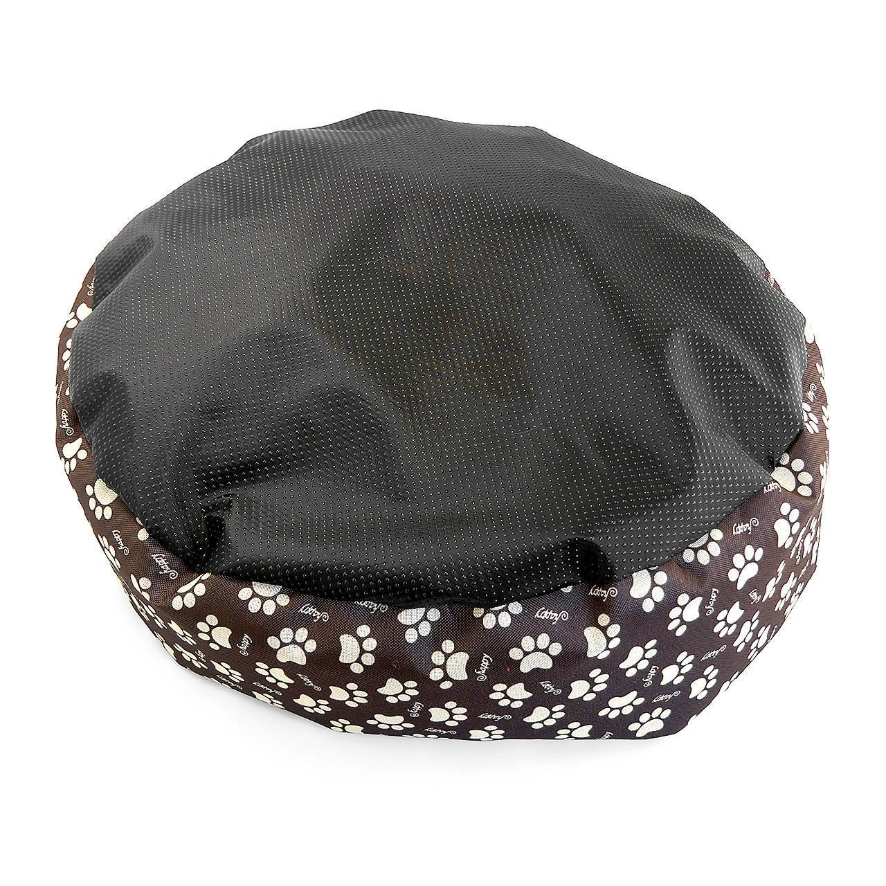 Culcus moale cu perna pentru caine pisica culoare negru 50 cm