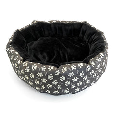 Culcus moale cu perna pentru caine pisica culoare negru 50 cm