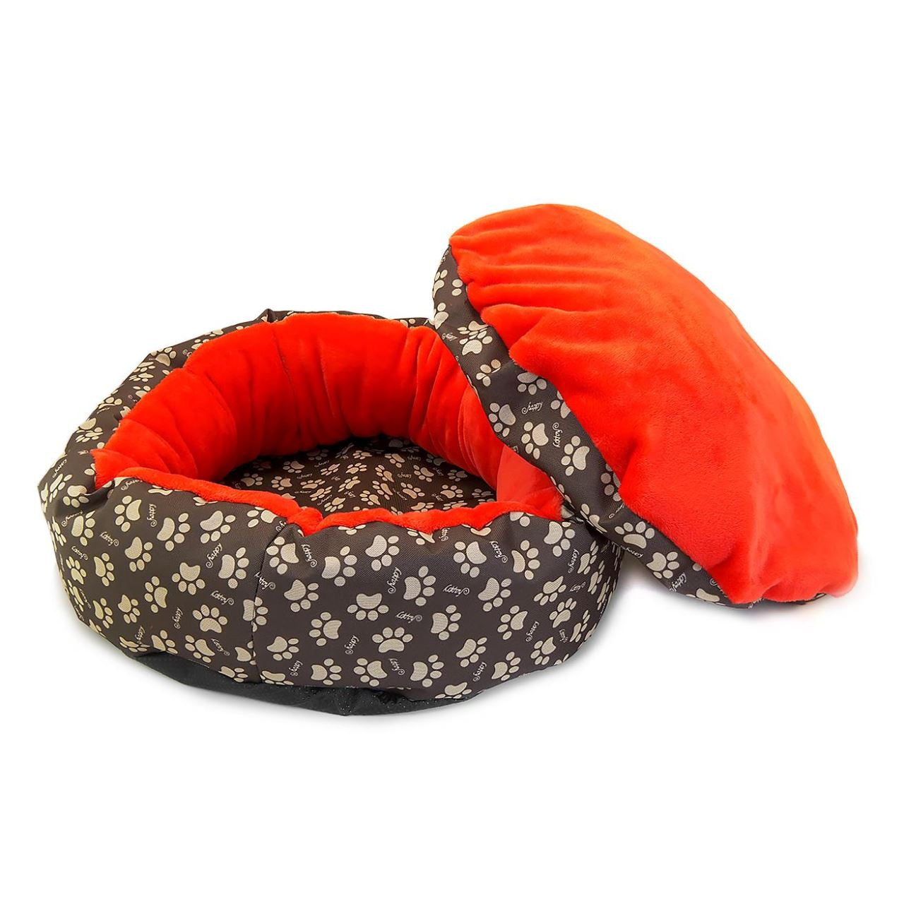 Culcus moale cu perna pentru caine pisica culoare roz 50 cm