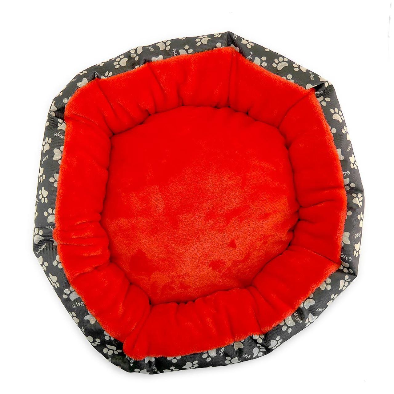 Culcus moale cu perna pentru caine pisica culoare roz 50 cm