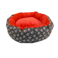 Culcus moale cu perna pentru caine pisica culoare roz 50 cm