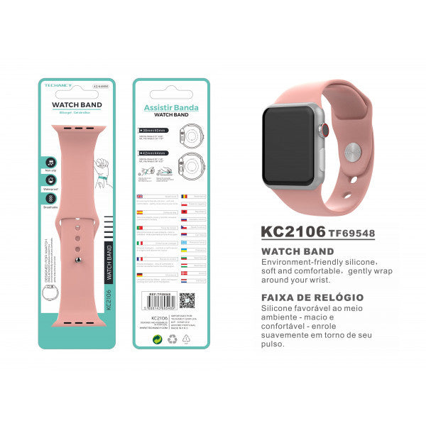 Curea din silicon pentru ceas Apple Watch Roz