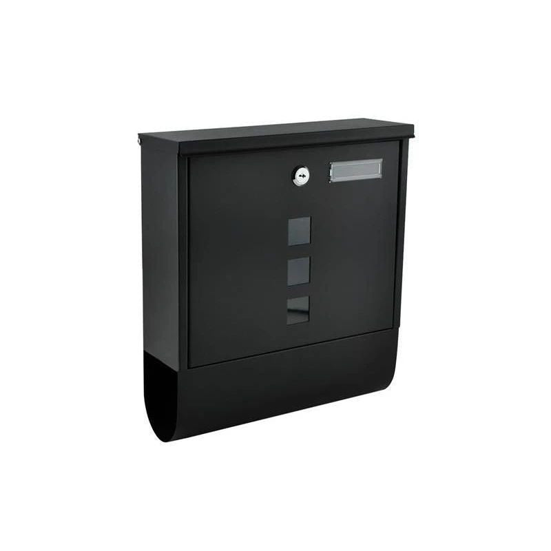 Cutie postala cu suport pentru ziare 2 chei de exterior 33x30x8.5 cm metal negru