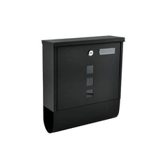 Cutie postala cu suport pentru ziare 2 chei de exterior 33x30x8.5 cm metal negru