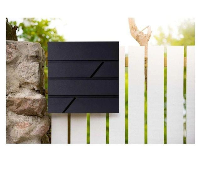 Cutie postala design modern 2 chei suport ziare capac rabatabil otel galvanizat 36.5 x 36.5 x 11 cm