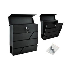 Cutie postala design modern 2 chei suport ziare capac rabatabil otel galvanizat 36.5 x 36.5 x 11 cm