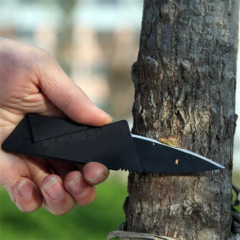 Cutit multifunctional pliabil tip card credit lungime totala 14.5 cm negru