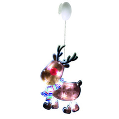 Decor fereastra Craciun Ren cu 10 Led-uri inaltime 26 cm