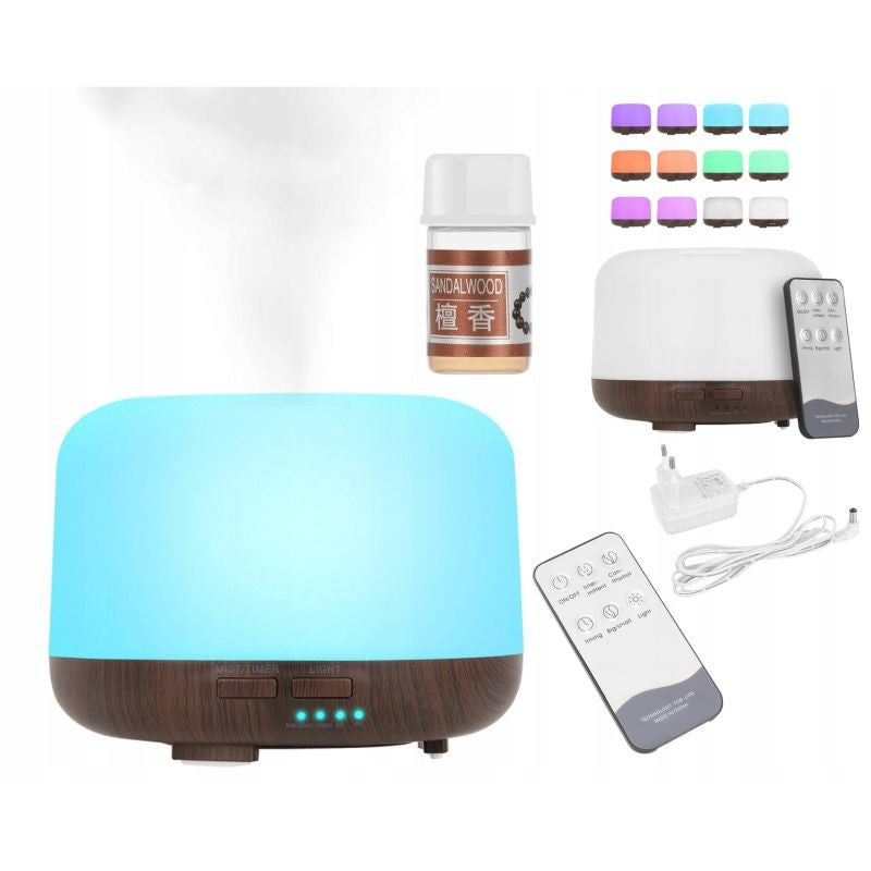 Difuzor Aromaterapie cu telecomanda functie umidificare si ionizare telecomanda 300 ml
