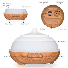Difuzor de arome cu Ultrasunete 300 ml lumina ambientala 7 culori Timer