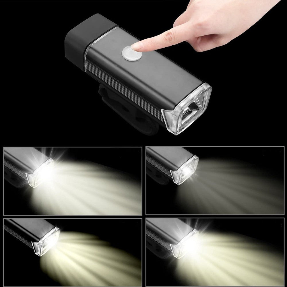 Far led 5w pentru bicicleta reincarcabil usb 1050 mah 8 moduri iluminare carcasa aluminiu