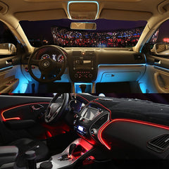 Fir cu lumina ambientala pentru auto neon flexibil 32 mm culoare albastru deschis