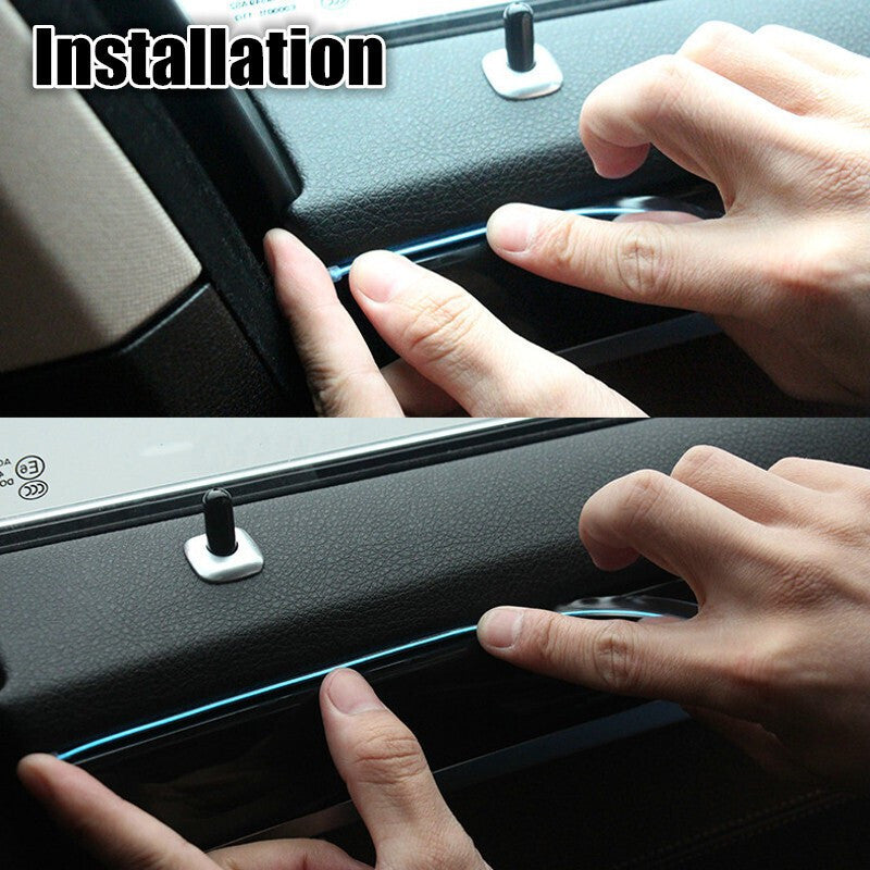 Fir cu lumina ambientala pentru auto neon flexibil 32 mm culoare albastru deschis
