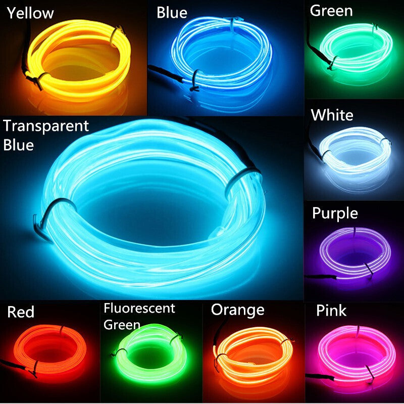 Fir cu lumina ambientala pentru auto neon flexibil 32 mm culoare verde lemon