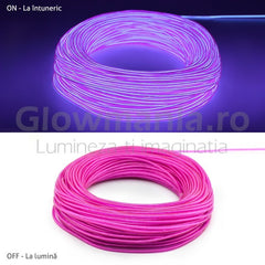 Fir cu lumina ambientala pentru auto neon flexibil 32 mm culoare violet