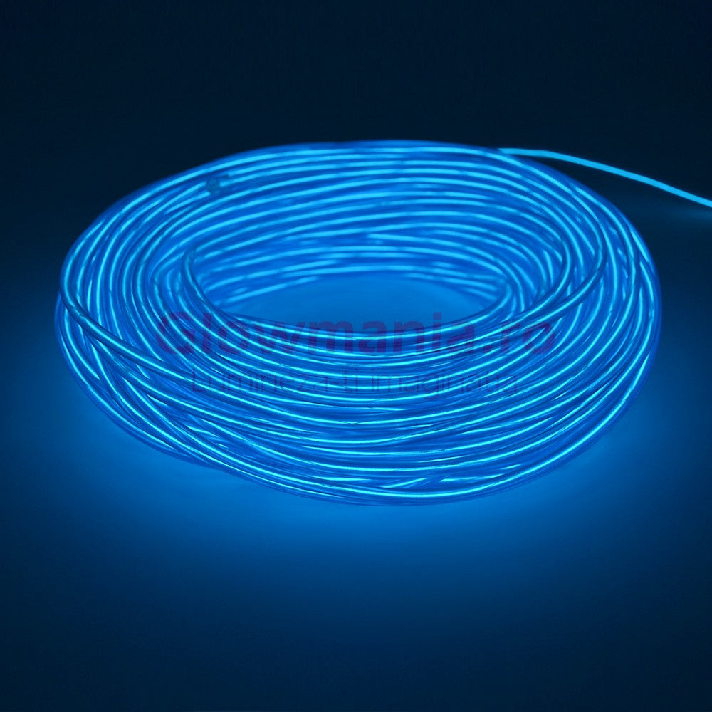 Fir electroluminescent neon flexibil el wire 32 mm culoare albastru deschis