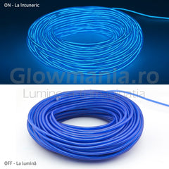 Fir electroluminescent neon flexibil el wire 32 mm culoare albastru deschis