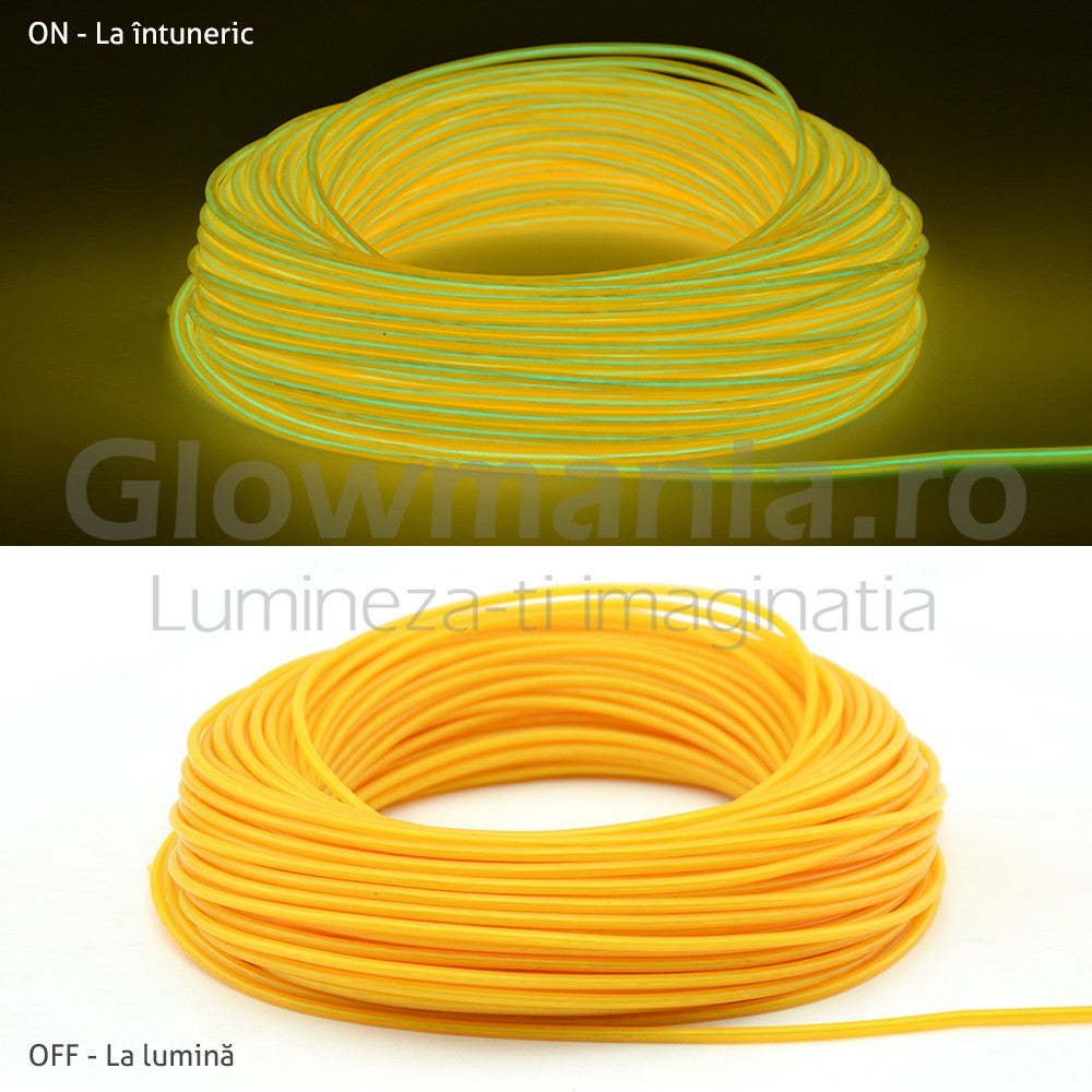 Fir electroluminescent neon flexibil el wire 32 mm culoare galben