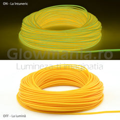 Fir electroluminescent neon flexibil el wire 32 mm culoare galben
