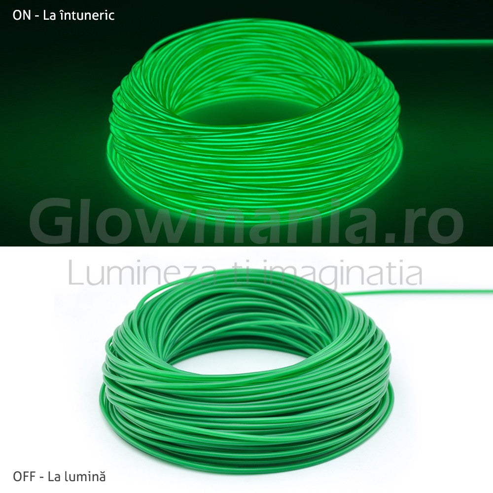 Fir electroluminescent neon flexibil el wire 32 mm culoare verde