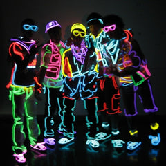 Fir neon electroluminescent el wire 23 mm pentru imbracaminte culoare roz