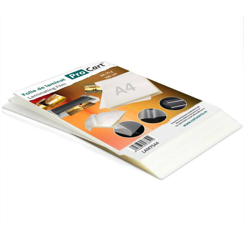 Folie de laminat A4 210-297 mm 75 microni set 100 bucati
