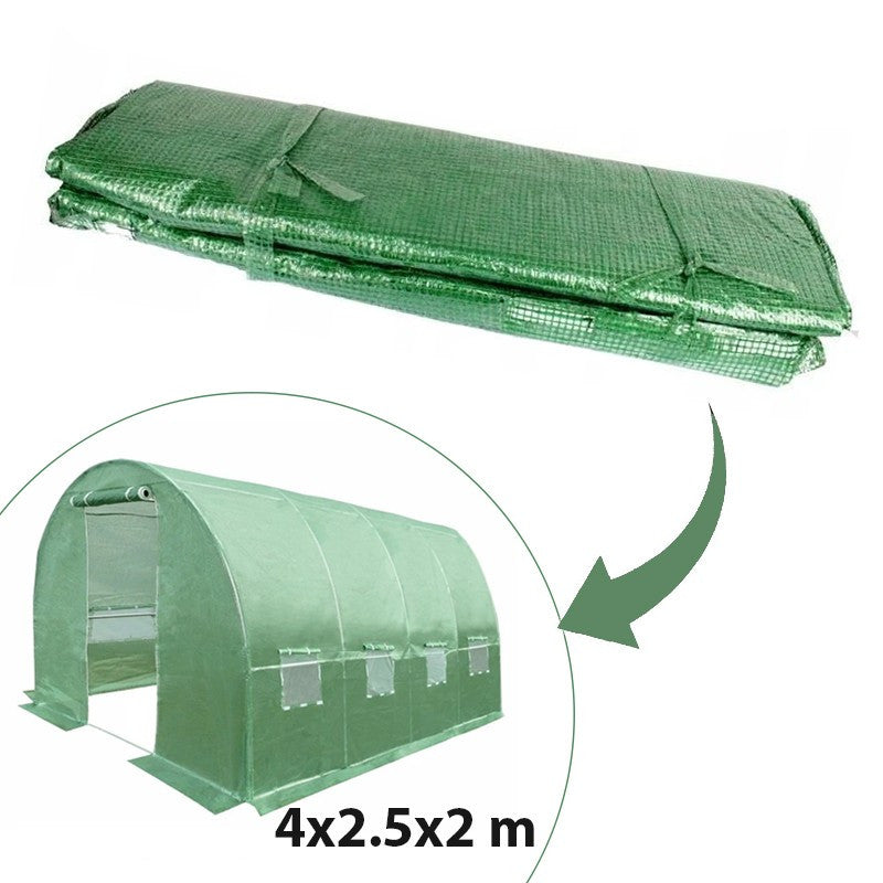Folie protectie pentru solar 4x2.5x2 m 8 ferestre cu plase anti-insecte pe 140gmp verde