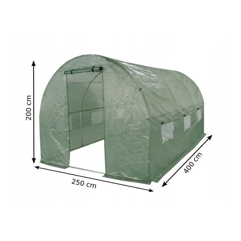 Folie protectie pentru solar 4x2.5x2 m 8 ferestre cu plase anti-insecte pe 140gmp verde