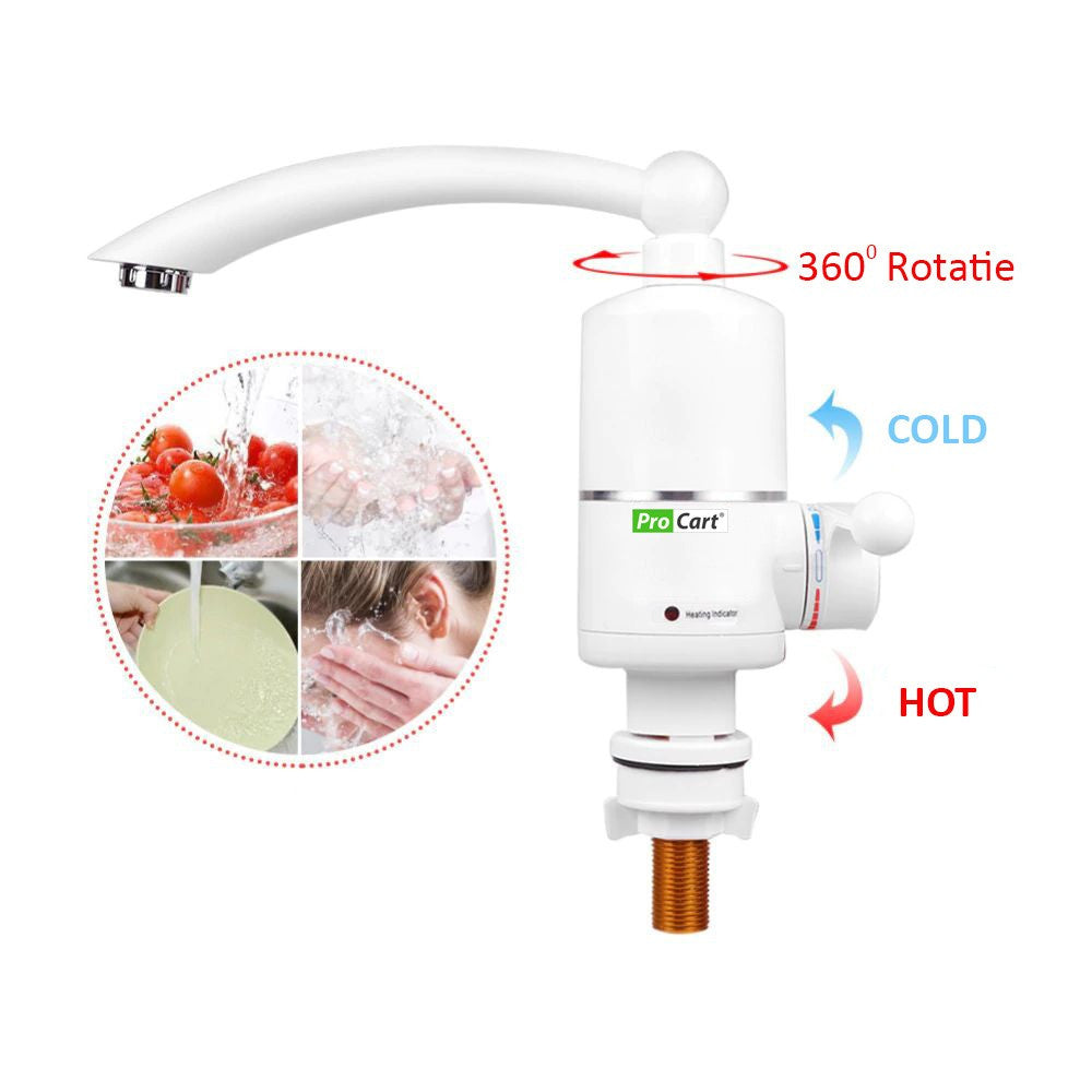 Robinet electric 3000W, temperatura reglabila, IPX4, protectie supraincalzire ProCart®