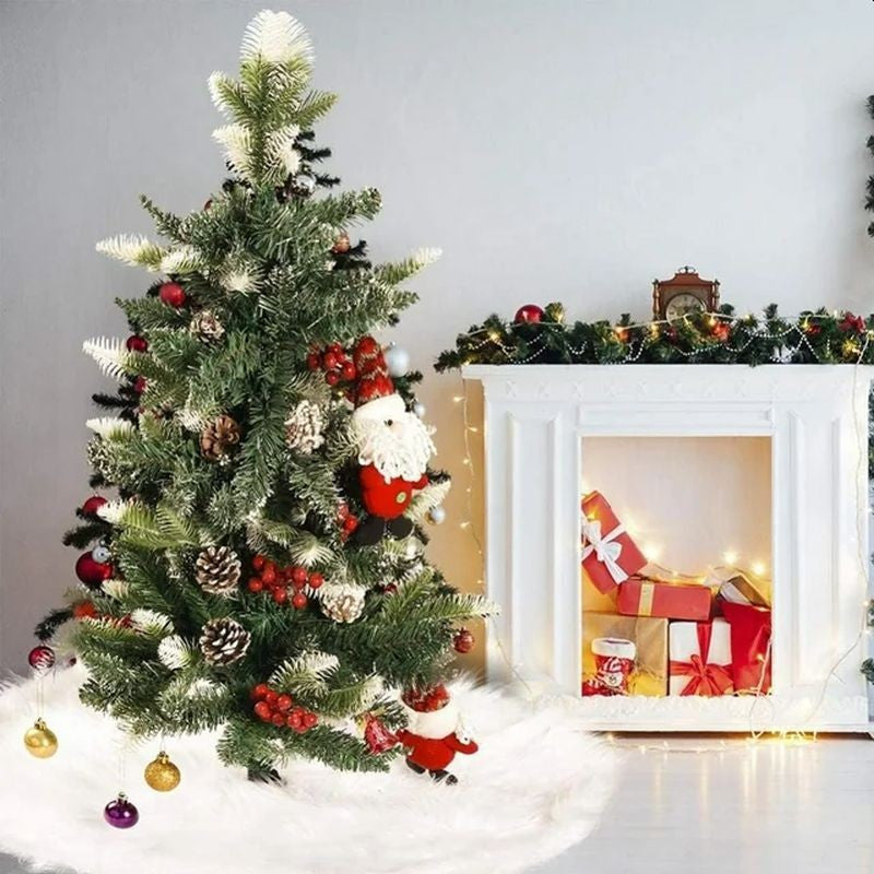Fusta covor blanita alba pentru brad de craciun diametru 120 cm pufoasa aspect zapada