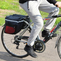 Geanta dubla pentru bicicleta 4 compartimente reflectorizanta impermeabila