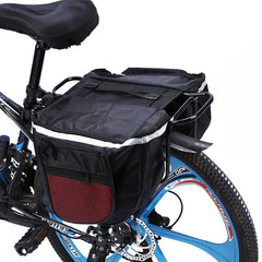 Geanta dubla pentru bicicleta 4 compartimente reflectorizanta impermeabila