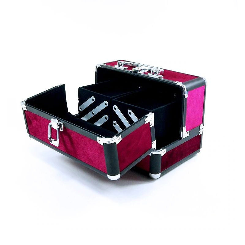 Geanta eleganta pentru Cosmetice Organizator 5 compartimente velur Violet